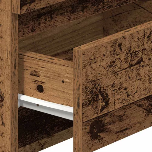  2 db antik fa színű éjjeliszekrény 2 fiókkal 40x33x60 cm