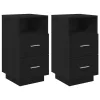  2 db fekete éjjeliszekrény 2 fiókkal 36x36x68 cm