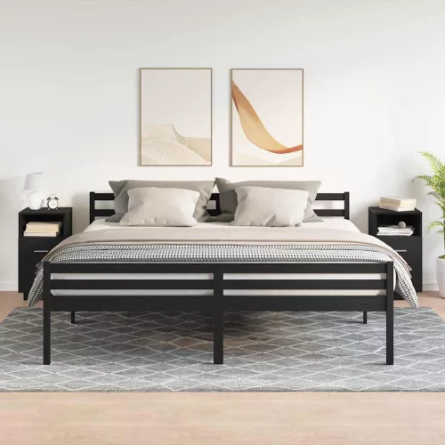  2 db fekete éjjeliszekrény 2 fiókkal 36x36x68 cm