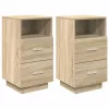  2 db sonoma tölgy színű éjjeliszekrény 2 fiókkal 36x36x68 cm