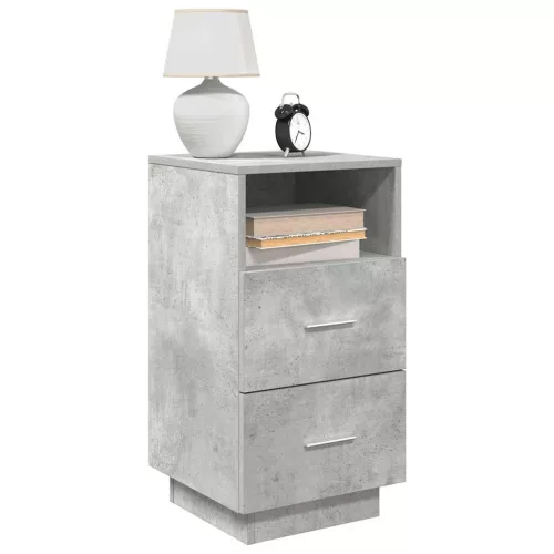  2 db betonszürke éjjeliszekrény 2 fiókkal 36x36x68 cm