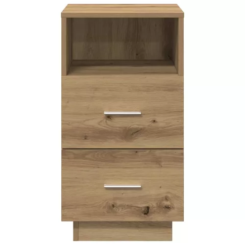  kézműves tölgy színű éjjeliszekrény 2 fiókkal 36x36x68 cm