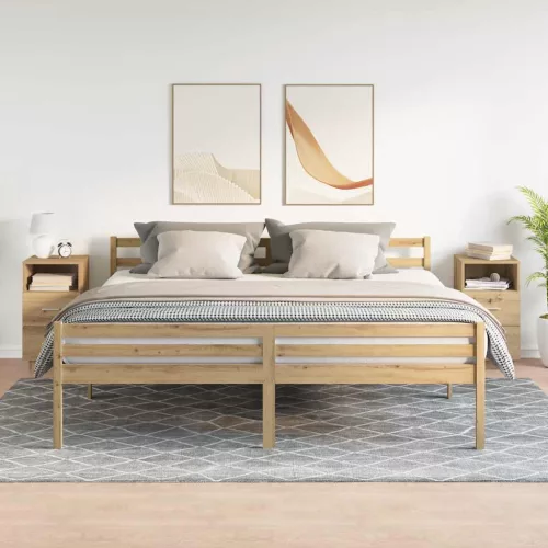  2 db kézműves tölgy színű éjjeliszekrény 2 fiókkal 36x36x68 cm