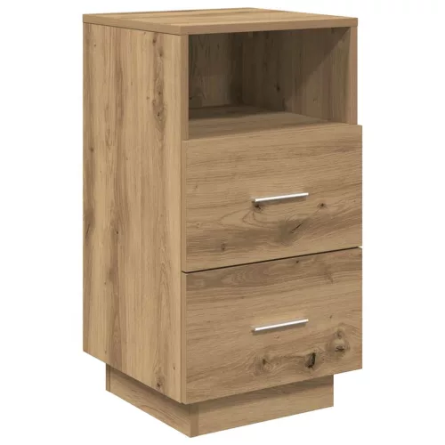  2 db kézműves tölgy színű éjjeliszekrény 2 fiókkal 36x36x68 cm