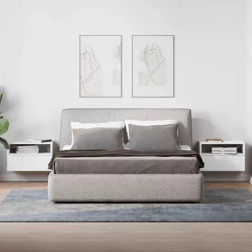  2 db fehér falra szerelhető éjjeliszekrény 45 x 26 x 28,5 cm