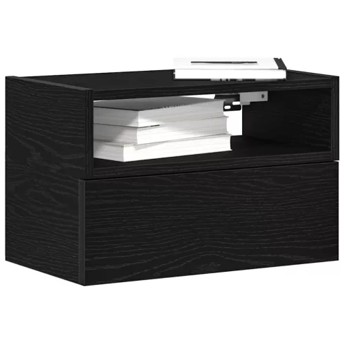  fekete falra szerelhető éjjeliszekrény 45 x 26 x 28,5 cm
