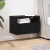  fekete falra szerelhető éjjeliszekrény 45 x 26 x 28,5 cm