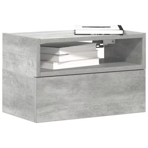  2 db betonszürke falra szerelhető éjjeliszekrény 45x26x28,5 cm