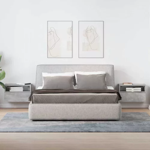  2 db betonszürke falra szerelhető éjjeliszekrény 45x26x28,5 cm