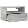  2 db betonszürke falra szerelhető éjjeliszekrény 45x26x28,5 cm