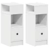  2 db fehér éjjeliszekrény fiókkal 25 x 31 x 66 cm