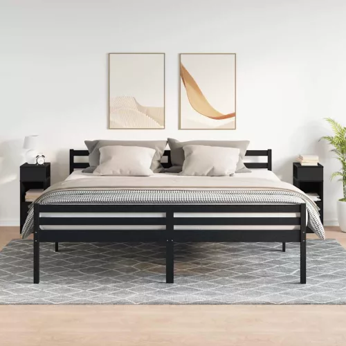  2 db fekete éjjeliszekrény fiókkal 25 x 31 x 66 cm