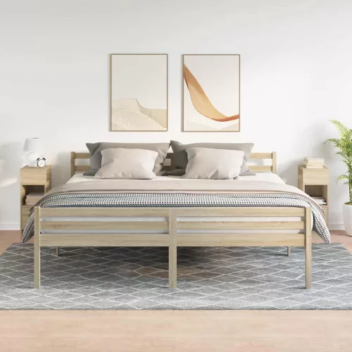  2 db sonoma tölgy színű éjjeliszekrény fiókkal 25 x 31 x 66 cm