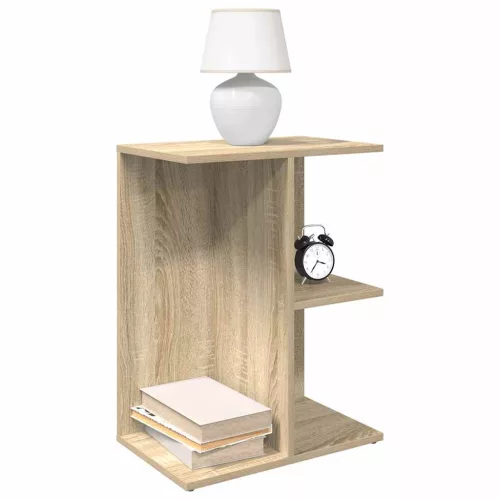  2 db sonoma tölgy színű szerelt fa éjjeliszekrény 46,5x29x61 cm