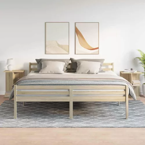  2 db sonoma tölgy színű szerelt fa éjjeliszekrény 46,5x29x61 cm