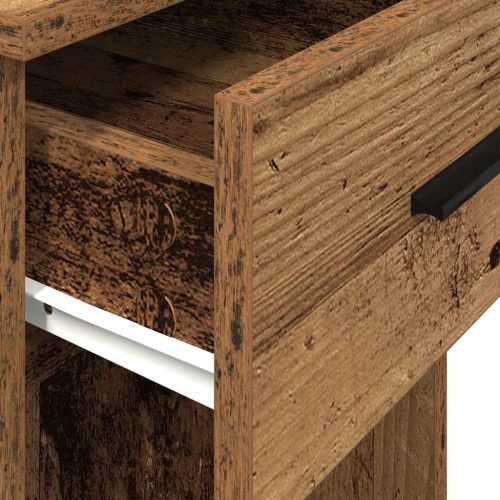  Számítógépes toronyállvány fiókkal régi fa 35x45x77 cm