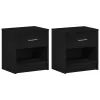 2 db fekete éjjeliszekrény fiókkal 39x28x41 cm