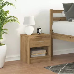    kézműves tölgy színű éjjeliszekrény fiókkal 39x28x41 cm