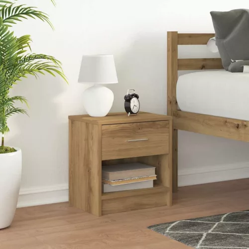  kézműves tölgy színű éjjeliszekrény fiókkal 39x28x41 cm