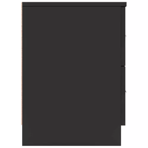  fekete éjjeliszekrény 2 fiókkal 40x36x50 cm