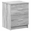  szürke sonoma színű éjjeliszekrény 2 fiókkal 40x36x50 cm