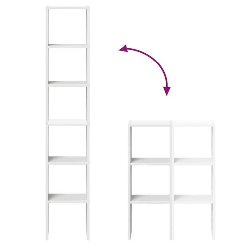  2 db fehér színű szerelt fa könyvespolcok halmozható 30x30x80cm