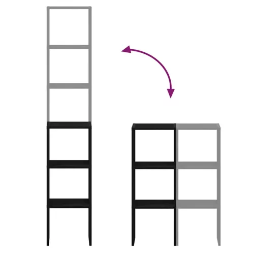  2 db fekete tölgy szerelt fa könyvespolcok halmozható