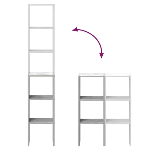  2 db betonszürke szerelt fa könyvespolcok halmozható 30x30x80cm