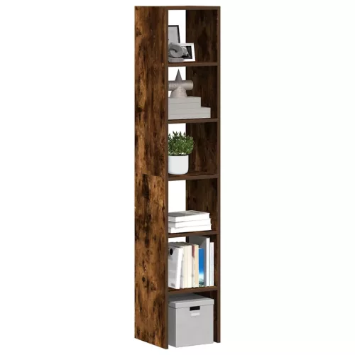  2 db füstös tölgy színű szerelt fa könyvespolcok halmozható