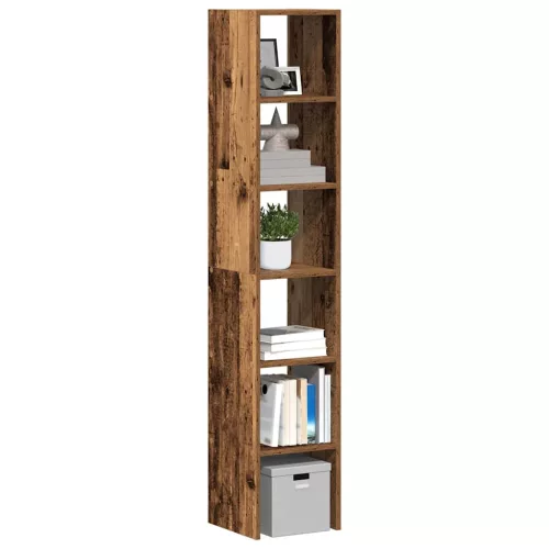  2 db antik fa színű szerelt fa könyvespolcok halmozható