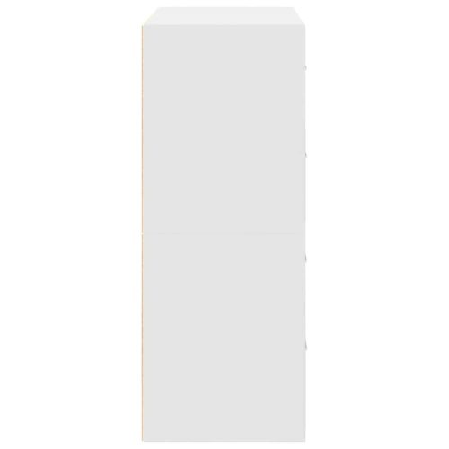  2 db fehér szerelt fa szekrény 2 fiókkal 60 x 31 x 40 cm