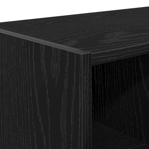  cipőtartó állvány rakásolható fekete tölgyfa 89,5x30x40 cm