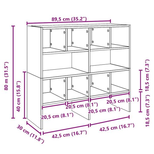  cipőtartók 2 db egymásba rakható Sonoma tölgy 89,5x30x40 cm