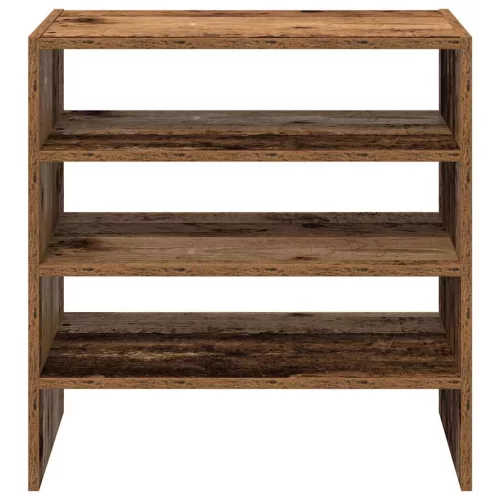  2 db antik fa színű cipőtartó állvány halmozható 60x30x30,5 cm