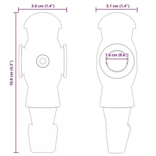  Futballasztali figurák 3.6 x 3.1 x 10.8 cm rúdhoz 24 pcs