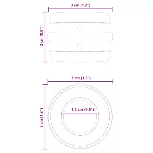  Fociasztali ütők 3 x 3 x 2 cm rúd 16 pcs Fekete 3 x 3 x 2 cm
