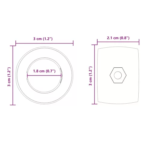  Foci asztali csapágyak 10 pcs Fekete 3 x 3 x 1,4 cm Műanyag