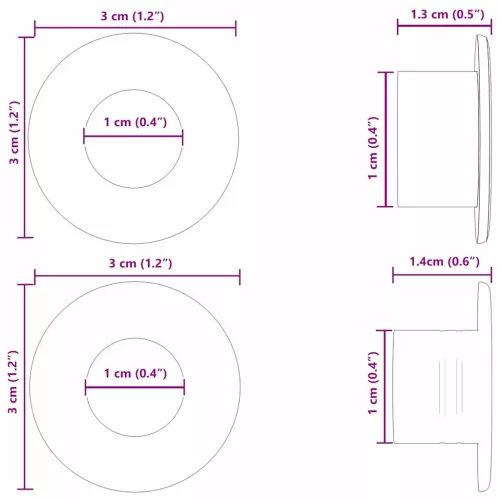  Foci Asztal Megállítók 10 pcs Fehér 3 x 3 x 2 cm HIPS