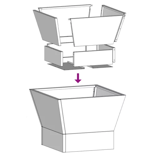  Tűzhely Négyzet Fekete 40x40x30 cm Acél