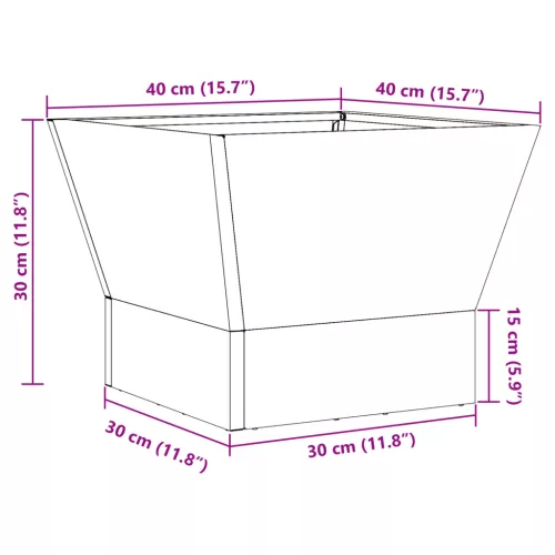  Tűzhely Négyzet Fekete 40x40x30 cm Acél