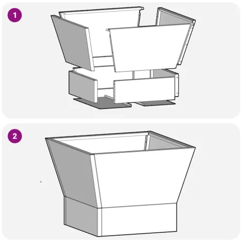  Tűzrakó Négyzet 40x40x30 cm Viharvert Acél