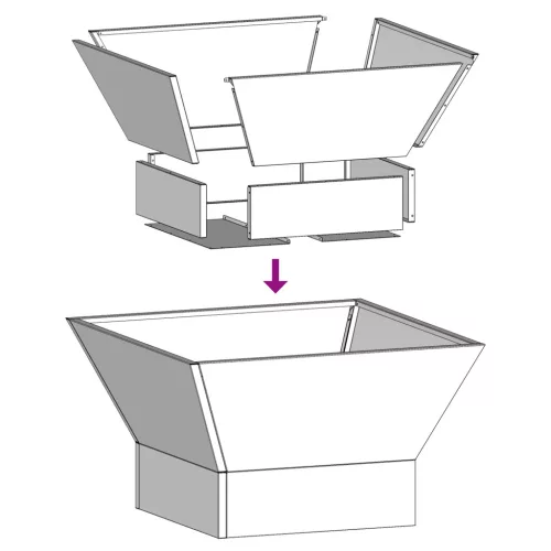  Tűzrakó Négyzet Fekete 60x60x35 cm Acél
