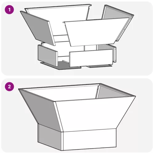  Tűzrakóhely Négyzet Barna 60x60x35 cm Viharvert acél