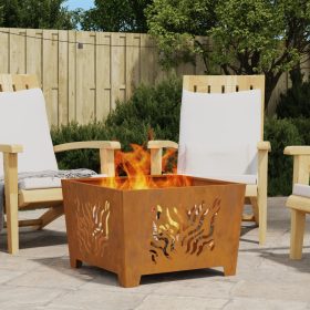    Tűzrakóhely Négyzetes 60x60x40 cm Időjárásálló Acél