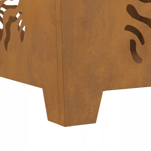  Tűzrakóhely Négyzetes 60x60x40 cm Időjárásálló Acél