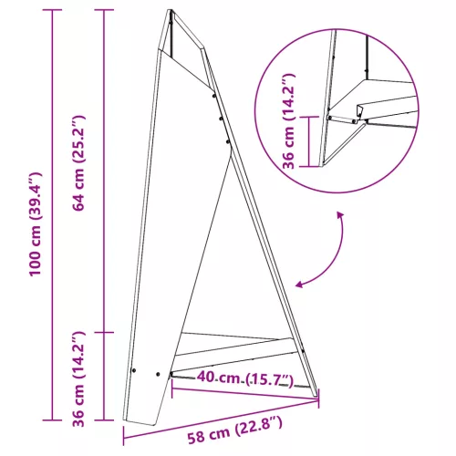  Tűzrakóhely Pyramida 58x36x100 cm Időjárásálló Acél