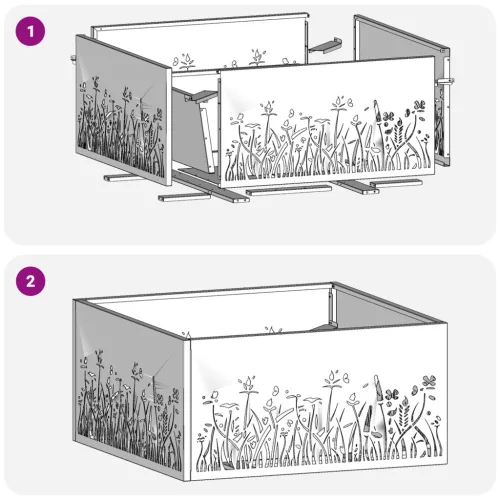  Tűzrakóhely Négyzetes 60x60x30 cm Időjárásálló Acél