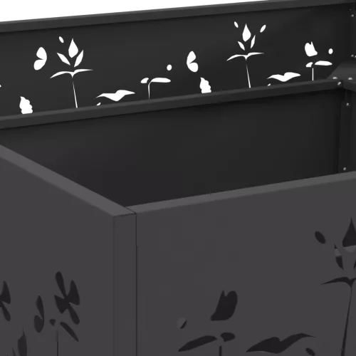  Tűzrakóhely Négyzet Fekete 80x80x30 cm Acél