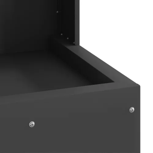  Tűzrakóhely Négyzetes Fekete 35x35x100 cm Acél