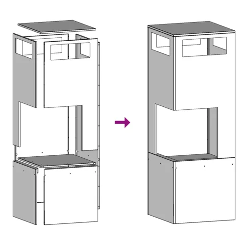  Tűzrakóhely Négyzetes Fekete 35x35x100 cm Acél